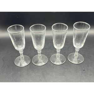 Set of 4 Vtg Cordial Glasses‎ Liquor Shot Stemware Barware Drinkware 4"